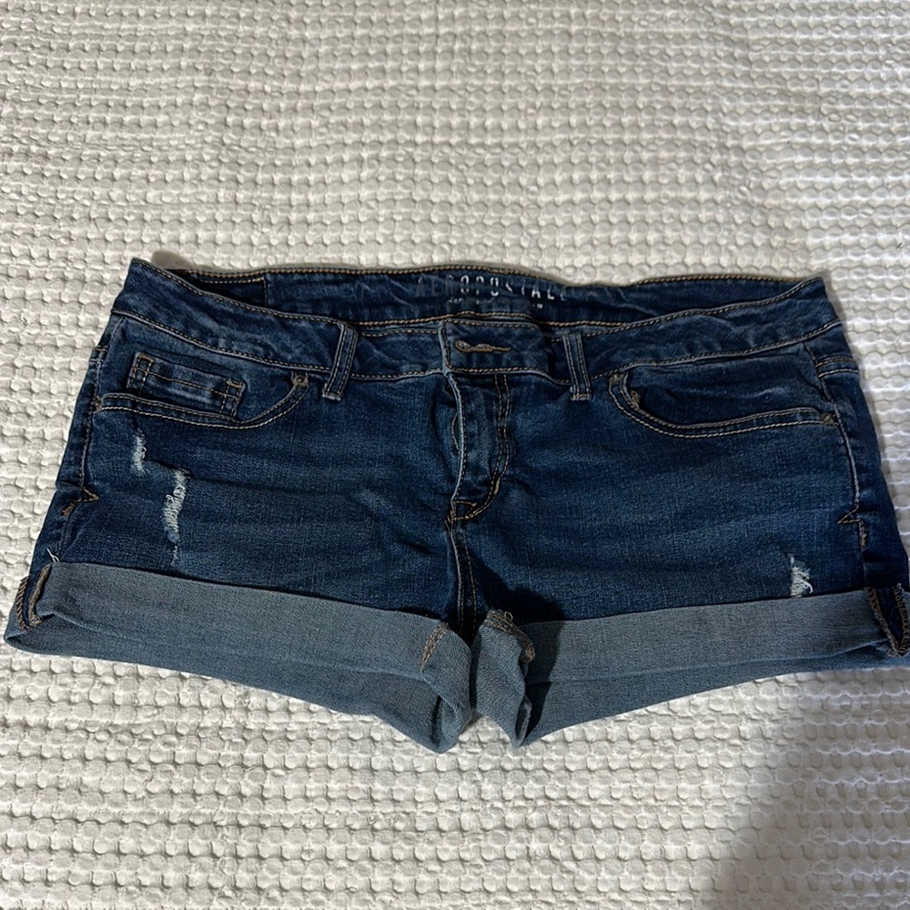 Aeropostale Dark Blue Cuffed Denim Shorts